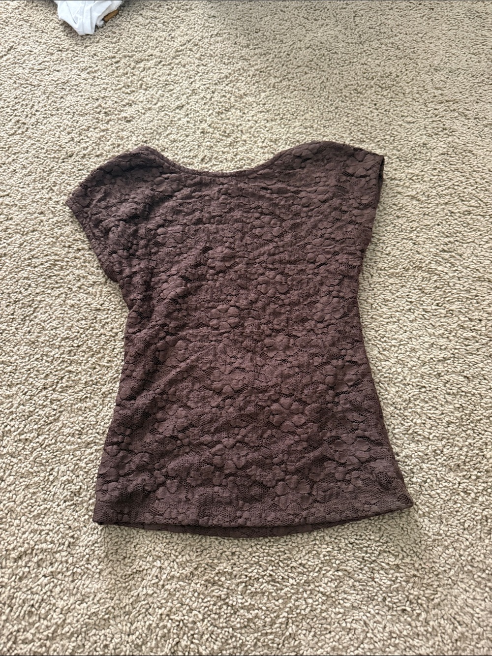 Lace One-Shoulder Women’s Top in Dark Brown
